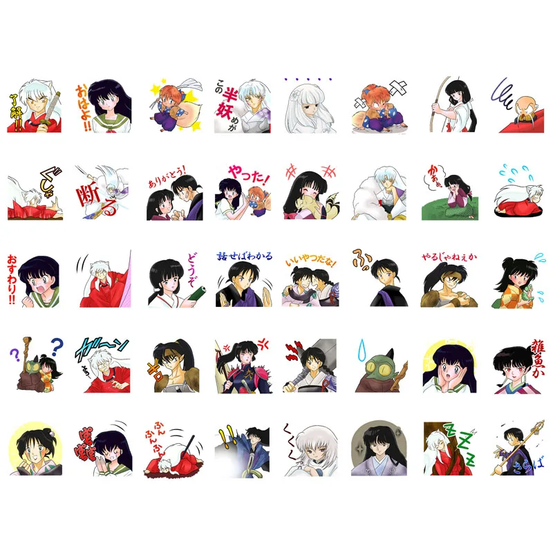 

40pcs/set Anime Inuyasha Precut Sticker Kawaii Stationery Cute Post It Sticky Notes Planner Stickers School Office Decoration