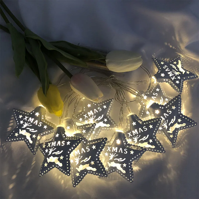 

1.5M 10Leds Stars Shaped navidad Fairy Led Light String Battery Powered Xmas Tree wedding party christmas decorations for home
