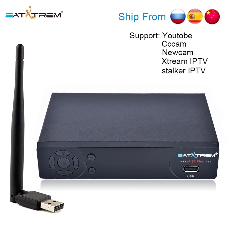 

10pcs Satxtrem IPS2 Plus DVB-S2 Best HD 1080P Satellite Receiver with USB WiFi Support Cc*am PowerVu Biss Key Satellite Receptor