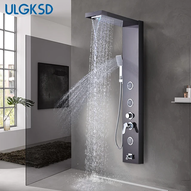 Ulgksd Bathroom Shower Faucet Waterfall Rain Head Panel Ulgksd Bathroom Shower Faucet Waterfall Rain Head Panel Mage Jets Tub Column Mixer Tap
