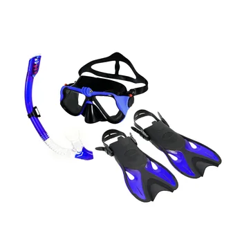 

New Swim Fins Snorkeling Combo Set Anti-Fog Goggles Mask Snorkel Tube Fins Diving Diving Flippers For Men Women Swimming Scubas