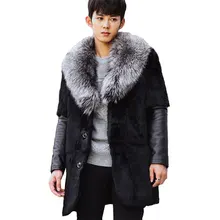 Новинка, мужская шуба из искусственного меха, длинный стиль, мех норки, мужская шуба из серебристой лисы, зимняя шуба большого размера XS-XXL, XXXL, 4XL, 5XL, шуба из искусственного меха