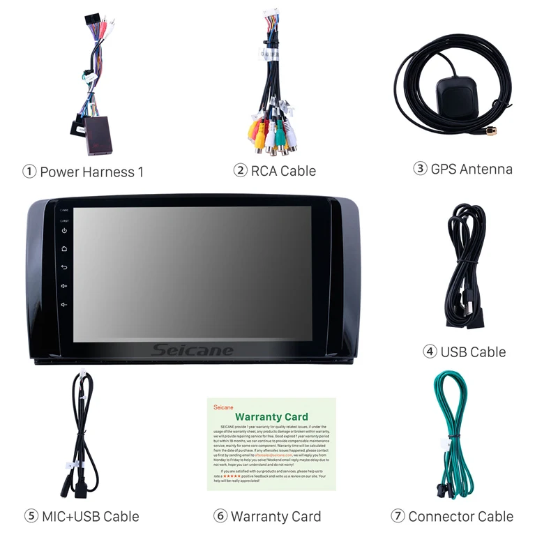 Автомобильный мультимедийный плеер Seicane Navi 9 &quot Android 0 GPS IPS стерео для Mercedes Benz R Class