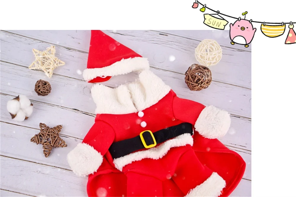 Забавный костюм кошки Рождественская Одежда для собак Санта Клаус Косплей Одежда для домашних животных на год одежда Французский бульдог куртка зимнее пальто