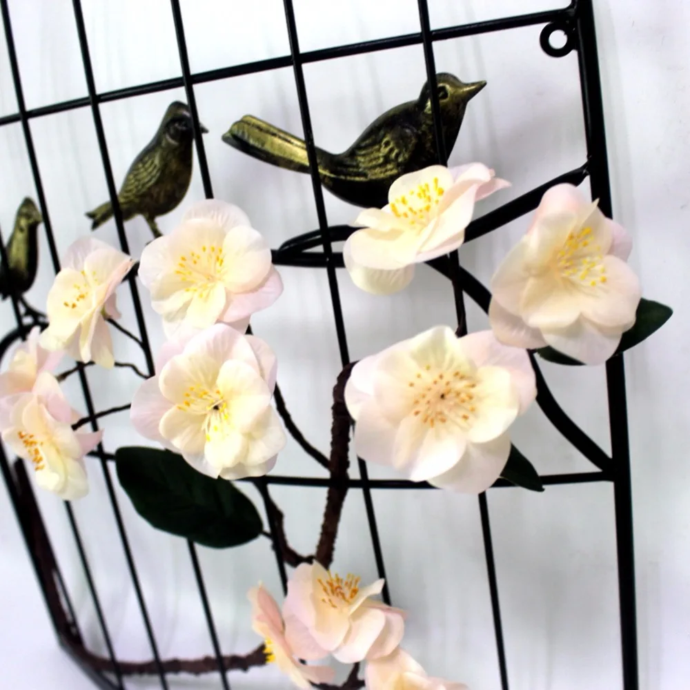 Large Iron Antique Decorative Half BirdCages Classic Iron Birdcage With Artificial flower for Wedding Home Deco (11)