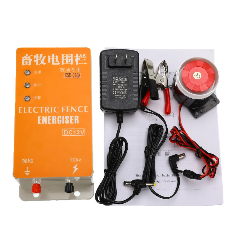 

DC 12V Solar Electric Fence Energizer Charger XSD-270A High Voltage Pulse Controller for Farm of Sheep Horse Cattle Bear Dog