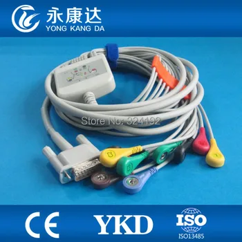 

5pcs/pack M1170A 10 leads EKG cable, snap ends / IEC ,10K resistance, CE&ISO13485, Free shipping!