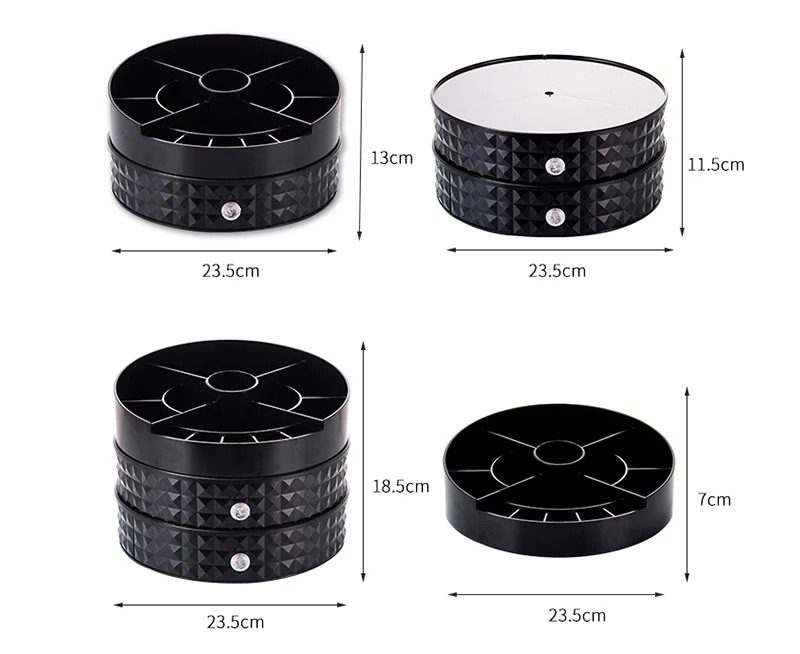 Вращающийся органайзер для макияжа, косметическая коробка, многослойный ящик для хранения ювелирных изделий, туалетный столик, Настольная отделочная коробка