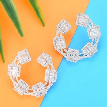 GODKI, новинка, очаровательные Разноцветные серьги с кубическим цирконием, африканские корейские элегантные женские серьги-гвоздики, ювелирные изделия