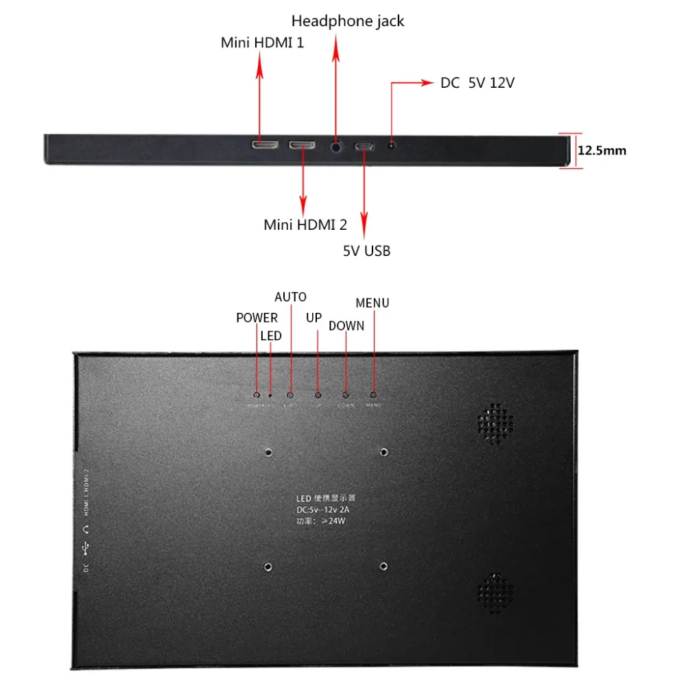 13," портативный компьютерный монитор PC 2560x1440 HDMI PS3 PS4 Xbox360 ЖК-светодиодный дисплей для мини ТВ Raspberry Pi 3 B 2B