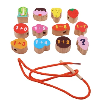 

Lacing & Stringing Wooden Beads Sea pink girls with String Packaged with Metal Box | Preschool Fine Motor Skills Toys