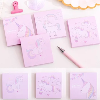 

Cute Unicorn Memo Pad Cartoon Tearable Sticky Notes Notepad Bookmark Stationery Students Gift School Supplies