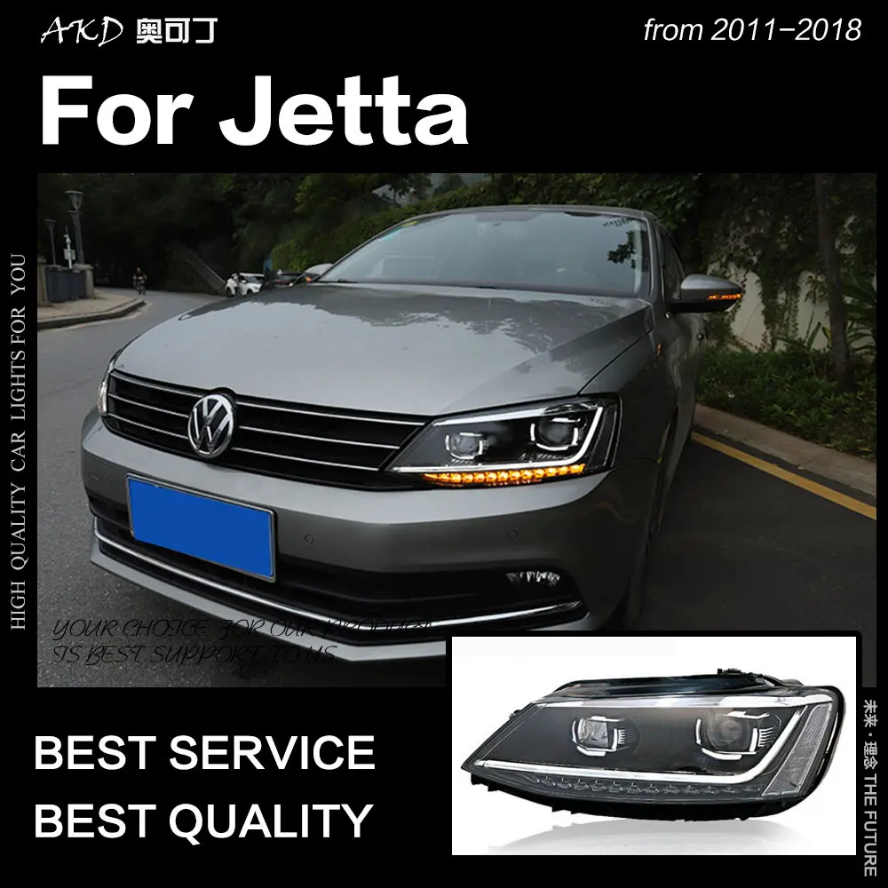 AKD автомобильный Стайлинг Головной фонарь для VW Jetta Mk6 светодиодный налобный фонарь 2011- R8 дизайн фары Drl Hid Bi Xenon автомобильные аксессуары