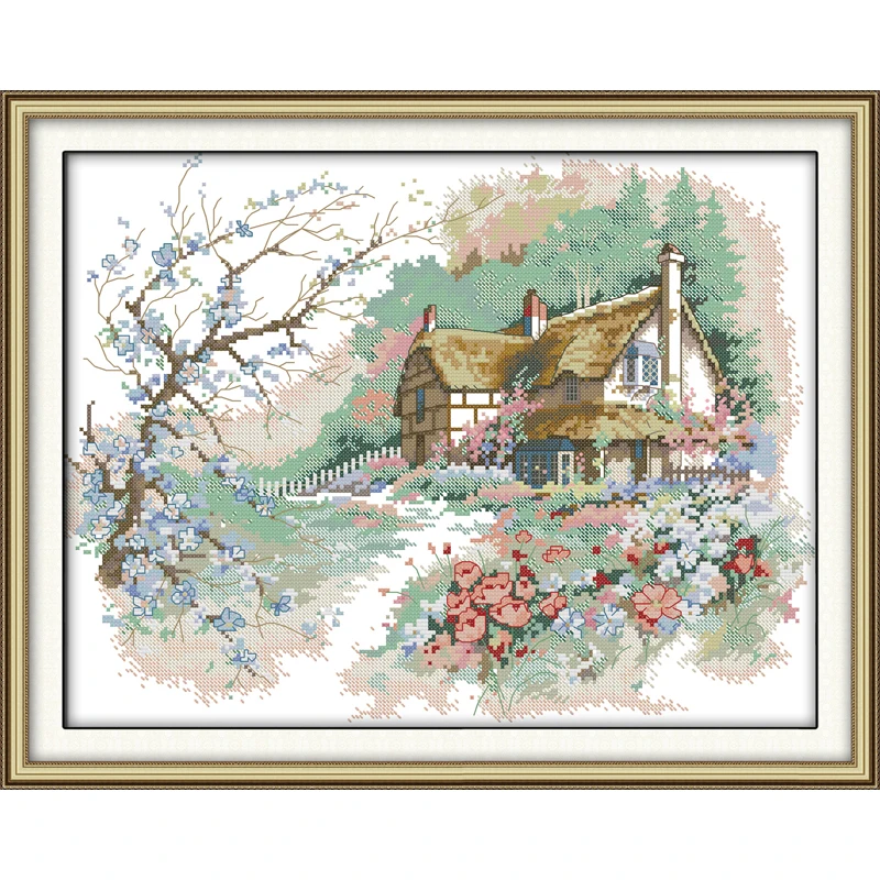 

Everlasting love The Run of the Country Chinese cross stitch kits Ecological cotton stamped printed DIY Christmas decorations