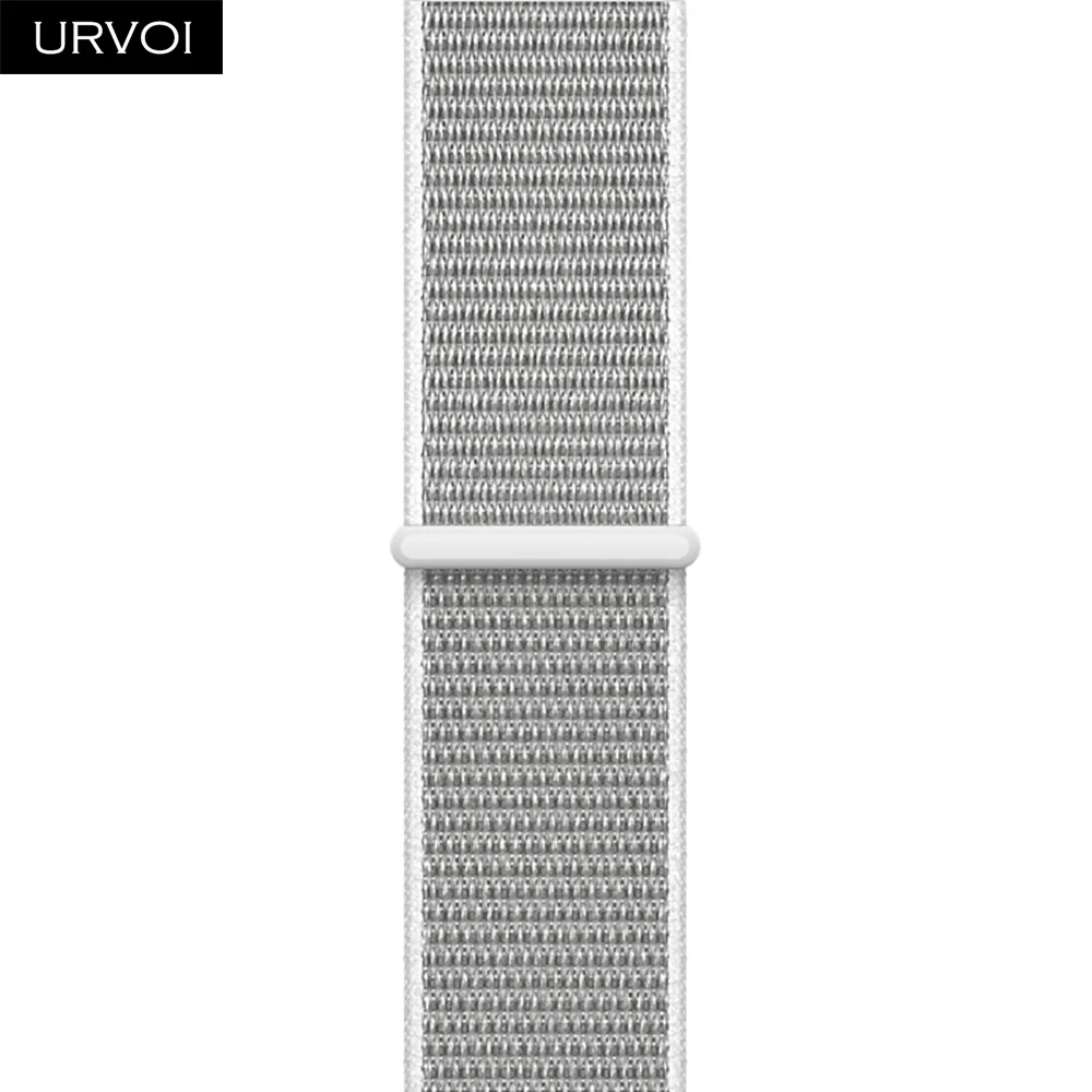 URVOI, Спортивная петля для apple watch, серия 4, 5, 3, 2, 1, ремешок для iwatch, двухслойный Воздухопроницаемый ремешок, тканый нейлоновый дракон, фрукты, 44 мм - Цвет ремешка: Seashell