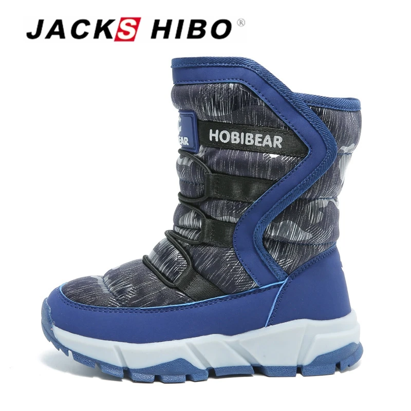 

JACKSHIBO Kids Winter Snow Boots Anti-skid Winter Boots for Child Warming Hi-Upper Water-proof Boy Girl Boots Plush Inside Light