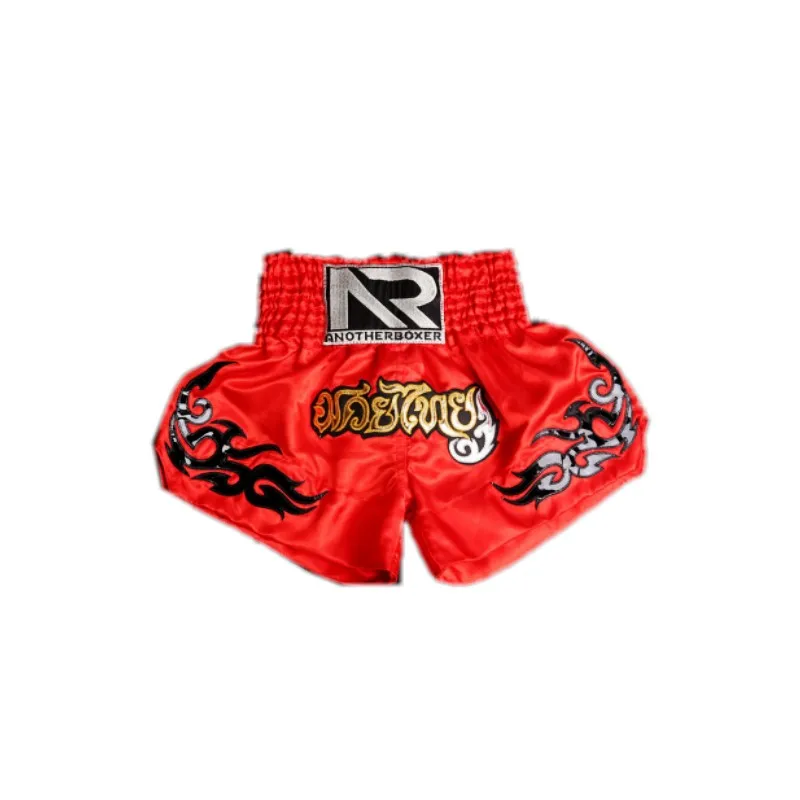Мужские боксерские штаны с принтом Шорты для ММА шорты для борьбы с захватом короткие полиэфирные кикгелевые боксерские брюки для муай-тай тайские боксерские шорты - Цвет: red