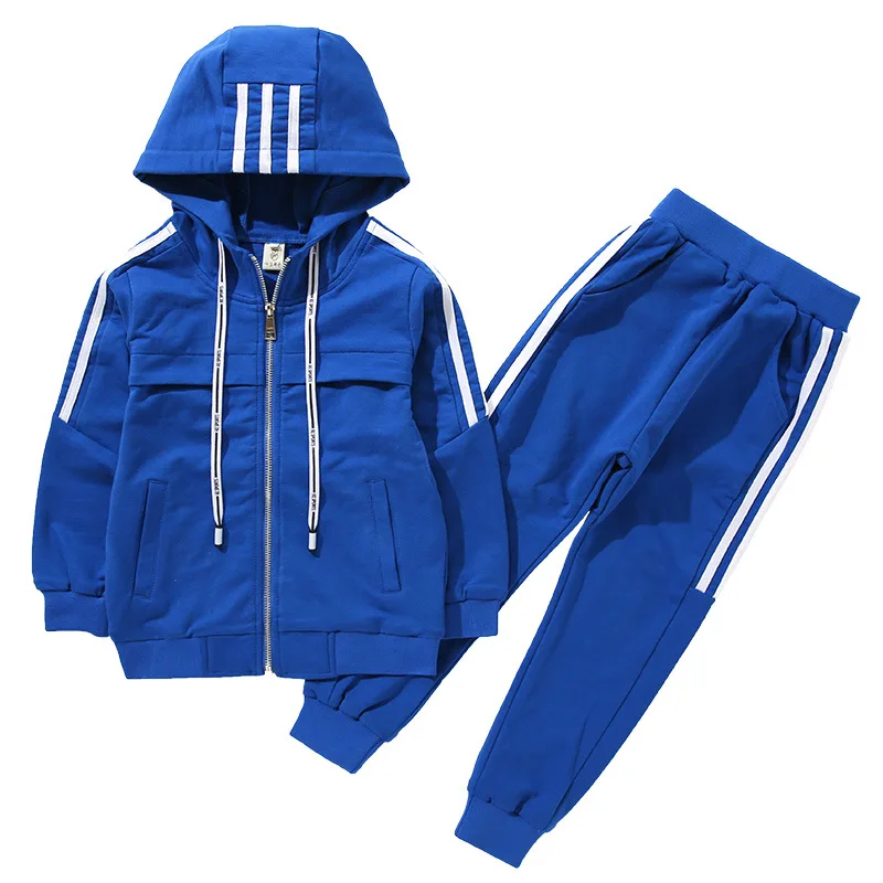 

Boys 2 Pieces Sets Children Hoodies Pants Sets Child Pullover Pants Sets Spring Autumn Suits Boys Clothing Blue Black