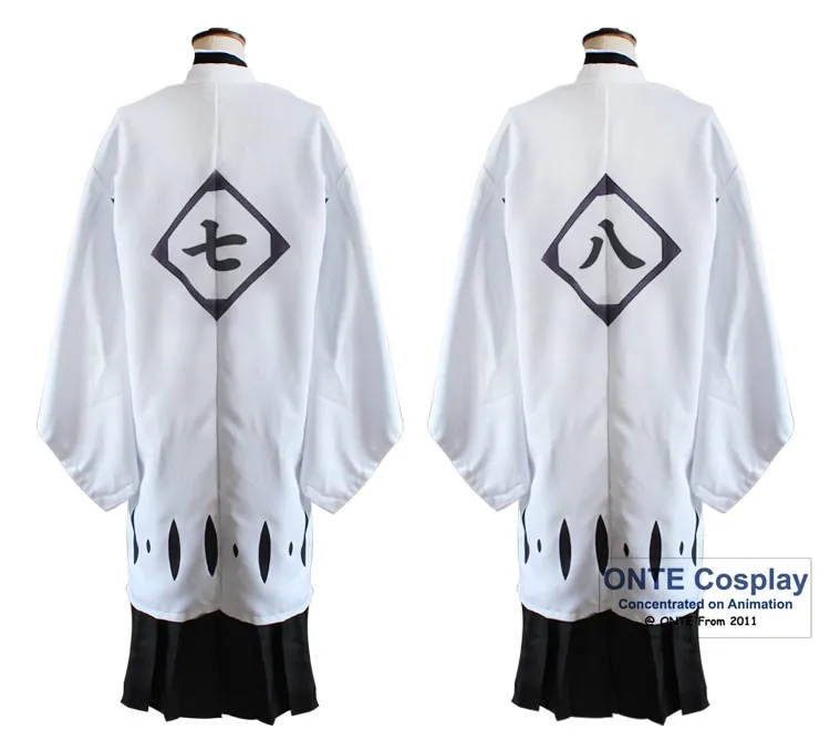 Cosplay&Ware [7]Anime Bleach Cosplay Costumes Capes 1st To 11th 12th 13th Division Captains Cloaks With Sleeve Coat Halloween -Cosplay&Ware anime Shop