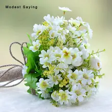 Романтические Зеленые искусственные цветы Свадебный букет сад невесты Свадебные аксессуары, букеты de mariage