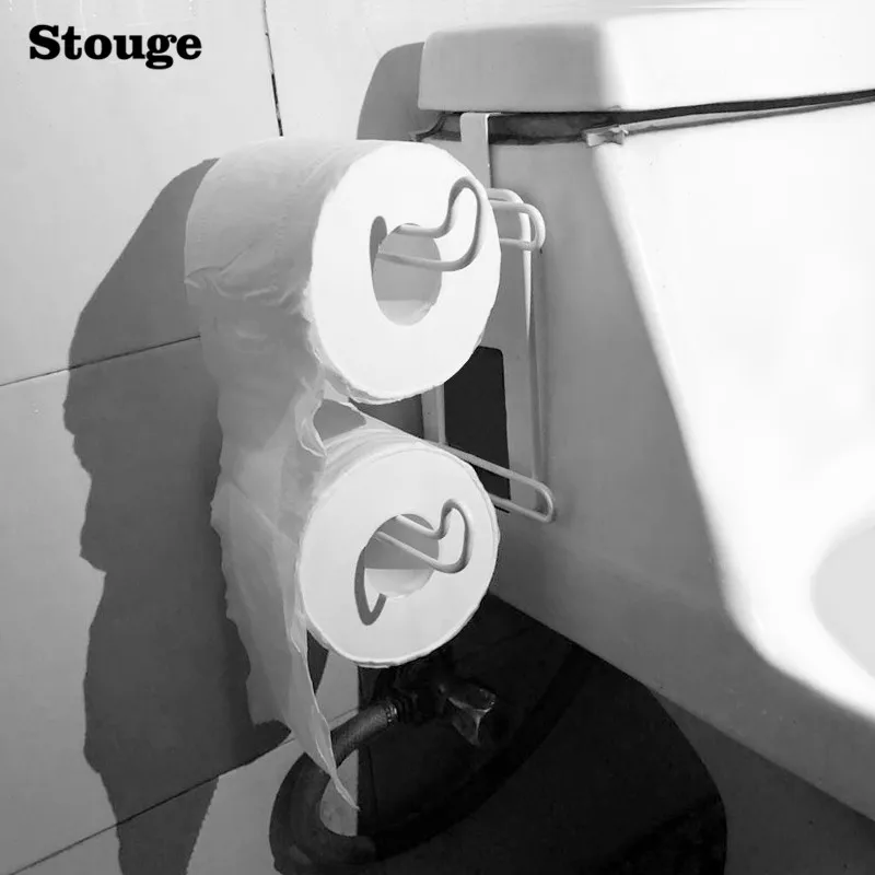 

Stouge 1pc Home Bathroom Organizer Toilet Paper Holder 2 Styles Metal Iron Tissue Towel Shelf Kitchen Storage Rack