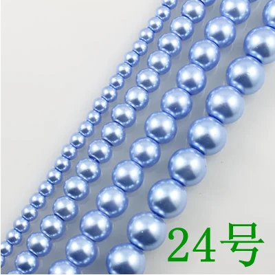 

Wholesale Blue Imitation Glass Pearl Beads Round Spacer Loose Pearls DIY Jewelry Making Accessories 4.6.8.10.12.14mm GL-17