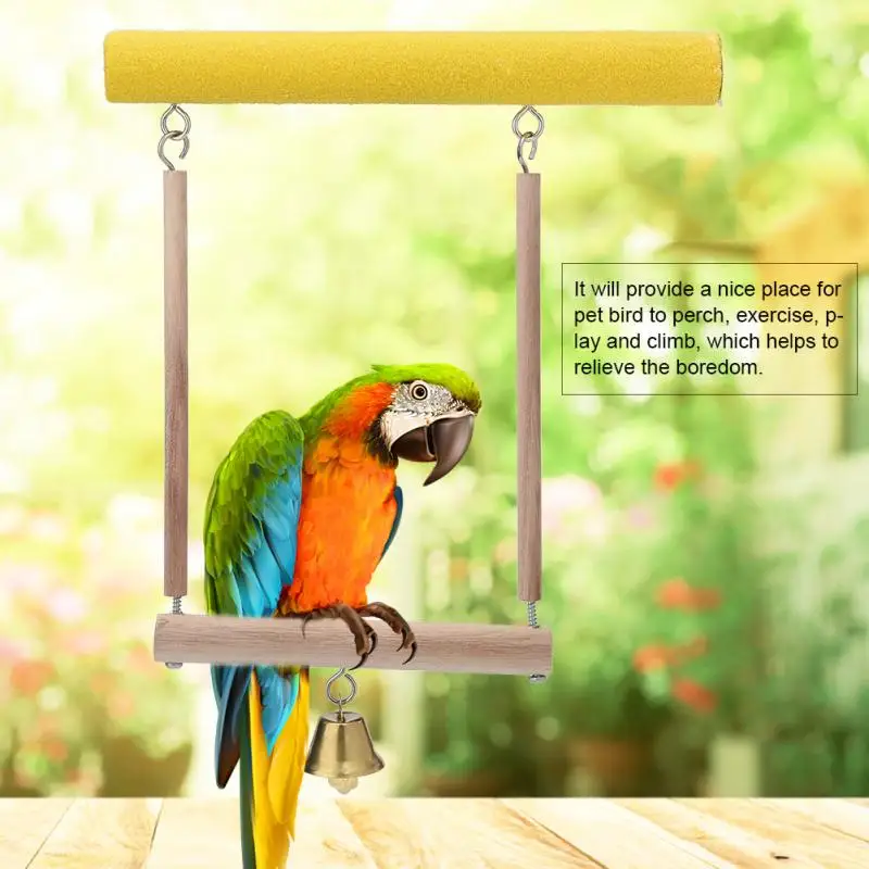 1 PC Parrot Bird Raw Wood Hanging Stand Rack Toy Parakeet Branch