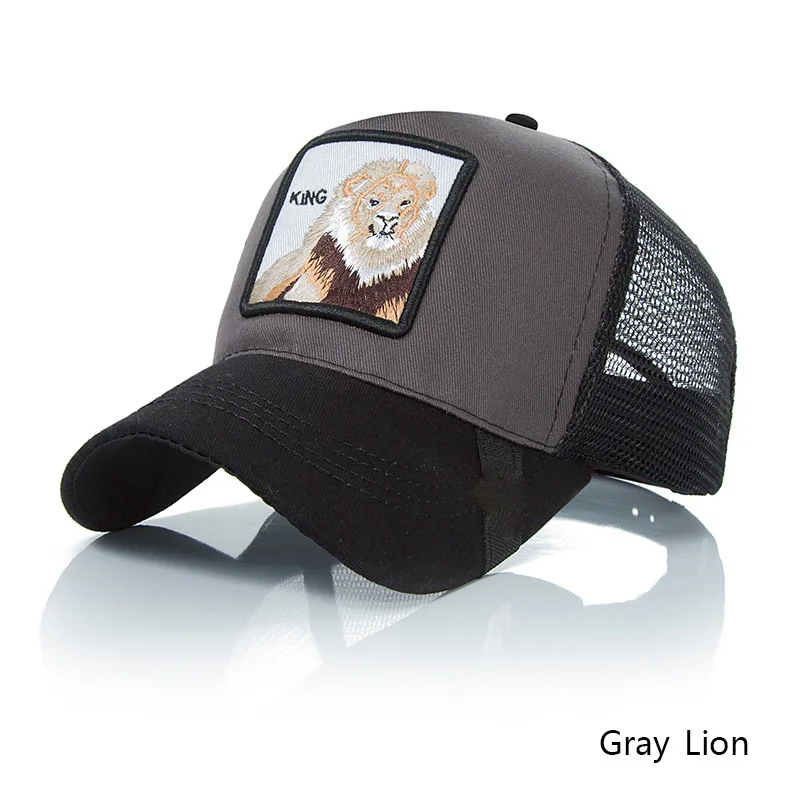 Fashion Embroidery Animal Baseball Caps Men Breathable Mesh Snapback Caps Unisex Sun Hat Bone Hip Hop Cap