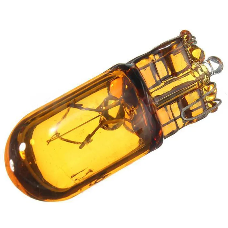 10pcs/lots T10 168/W5W 5W Halogen Car Globe Front Sidelight Headlight Bulb Yellow