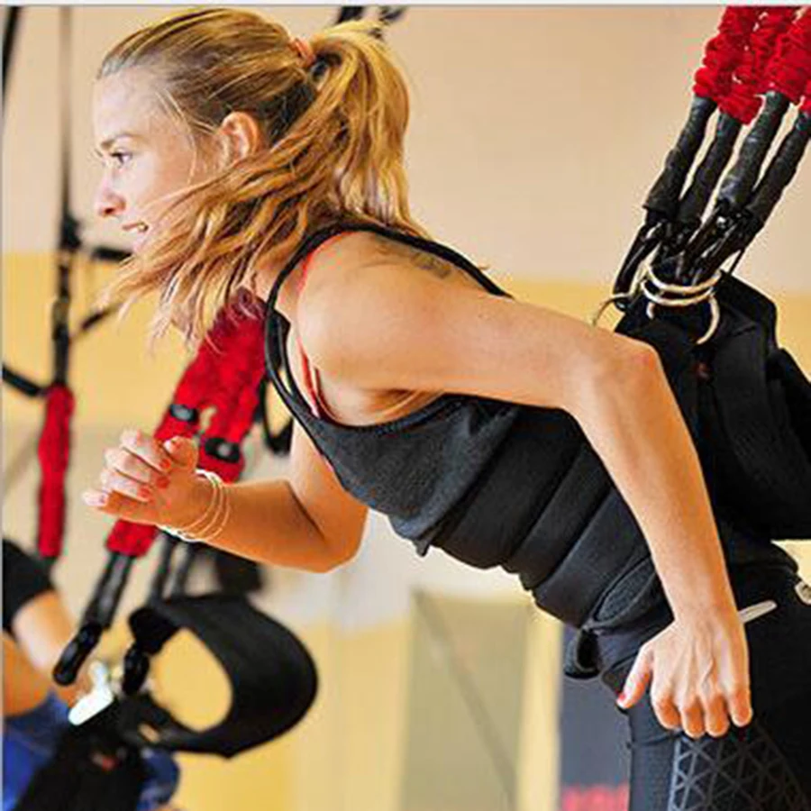 

New Pilates Suspension Elastic Sling Practice Pull Rope Bungee Workout Trainer Cord Resistance Hanging Training Straps
