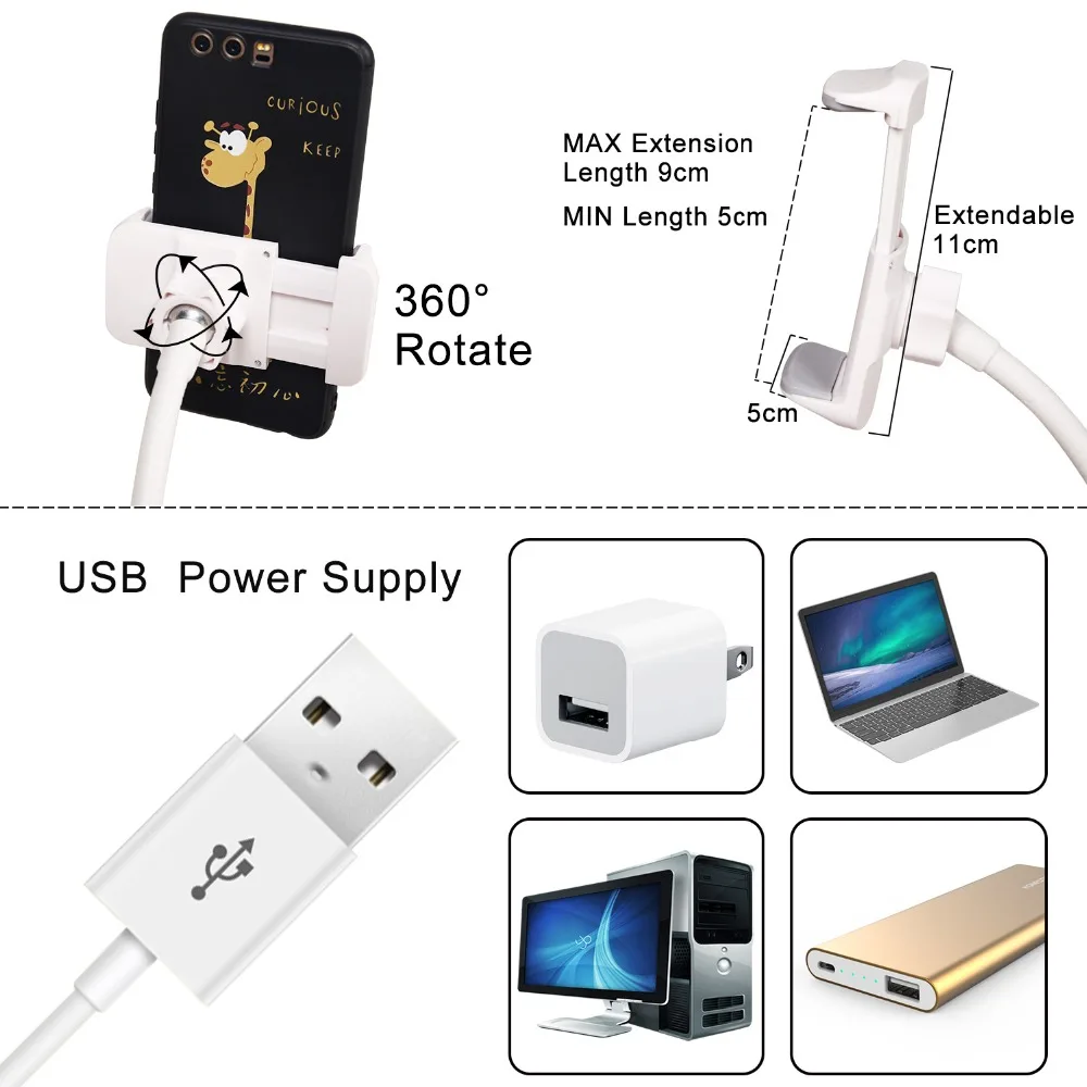  Phone Selfie Ring LED Light Mobile stand for Live Stream and Makeup Cell Phone Holder Lazy Bracket 