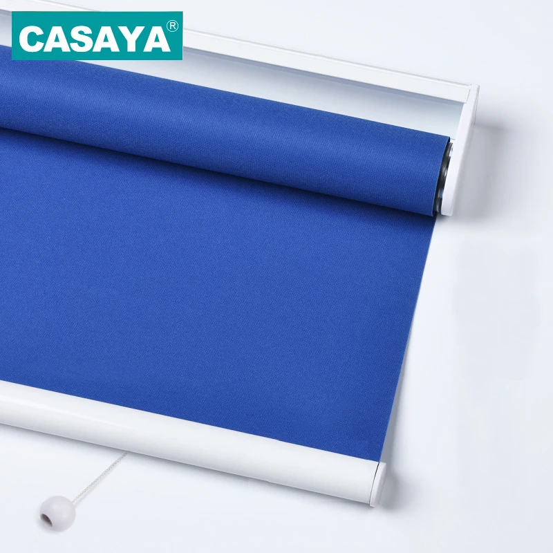 

CASAYA Child Safety Roller Blinds High Quality 100% Blackout Fabric Solid Color Automatic Spring Cordless window blinds