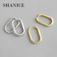SHANICE, 925 пробы, серебряные, в стиле панк, крутые INS, минимальный геометрический Овальный Круглый, открытые серьги-кольца, серьги для женщин, ювелирное изделие
