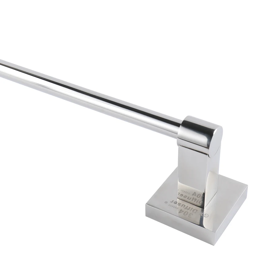

Single Towel Bar Rack holder Rail Square Polished 304 Stainless Steel single wall mount Bathroom accessories luxury