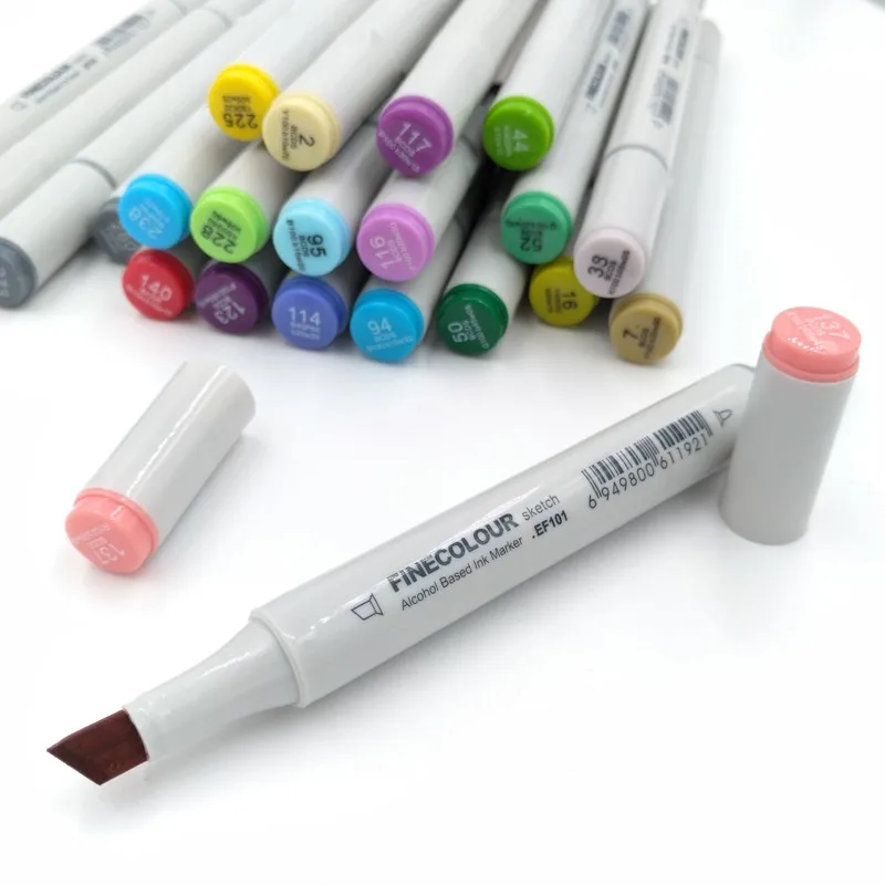 FINECOLOUR двуглавый Эскиз маркер ручка архитектура на спиртовой основе искусство маркеры 36 48 60 72 цвета набор манга рисунок