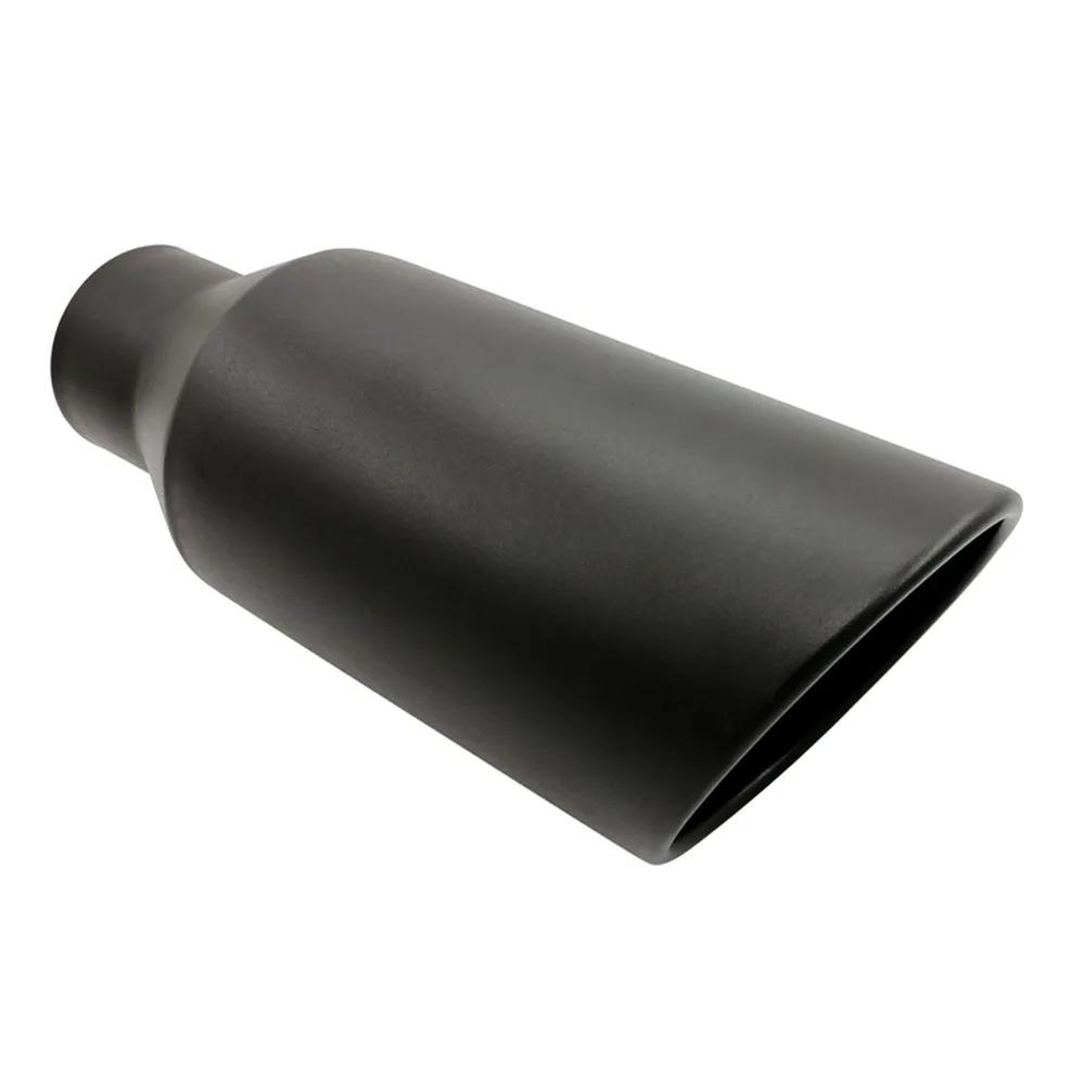 VictSing Car Exhaust Black Universal Stainless-Steel Exhaust Pipe Trim Car Rear Tip Tail Muffler Tail Throat Accessories 12 inch (4)