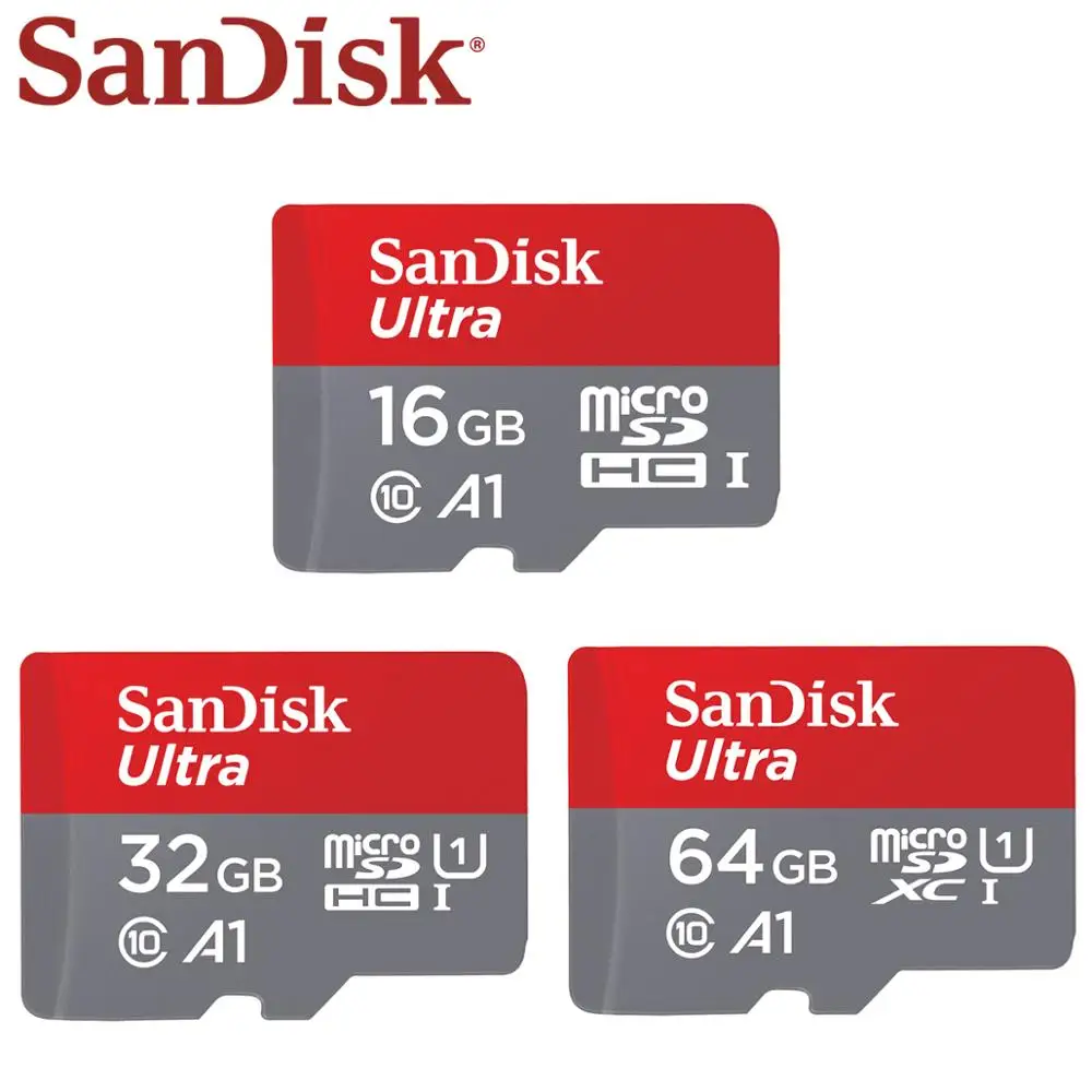 SanDisk MicroSD карты 16G 32G 64G 128G C10 U1 A1 карты памяти Micro TF Флеш карта SDXC SDHC скорость до 98 м/с для телефона компьютер