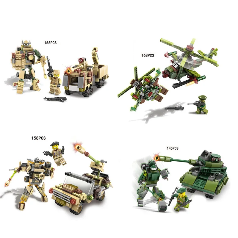 

Future military batisbricks figures building block helicopter tank Armored Vehicle Robot brick ww2 army minifigs toys for gifts