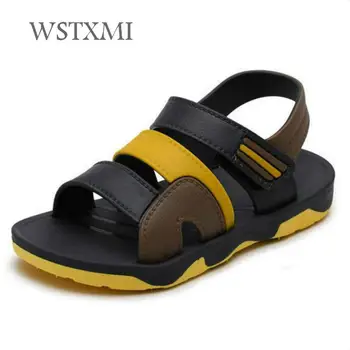 

2019 New Boys Sandals for Children Beach Shoes Summer Mixed Color Non-slip Fashion Kids Sports Casual Student Leather Sandals