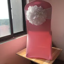 Цветок спандекс стул лента свадебный стул в цветочек створки галстук назад 50 шт./лот