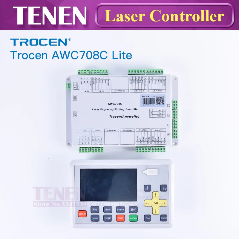 Trocen Anywells AWC 708C Lite CO2 лазерный DSP контроллер замена AWC608 Co2 Лазерная материнская плата для лазерная резка, гравировальный станок