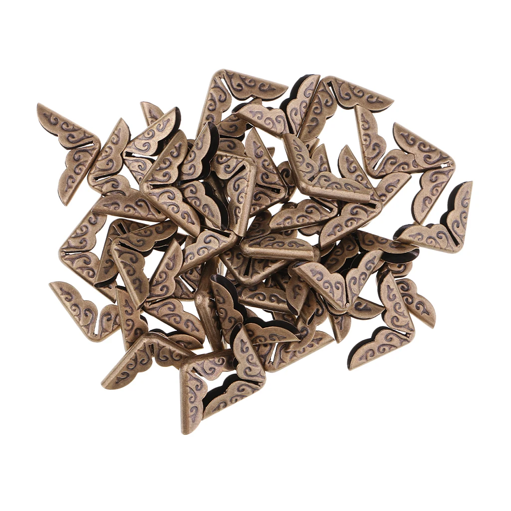50pcs Metal Book Scrapbook Photo Albums Menus Notebook Folder File Corner Protector Decoration for DIY Crafts 14x14mm