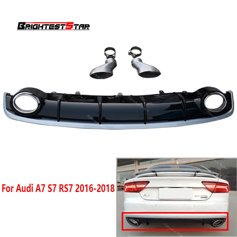 

Facelift Rear Bumper Akrapovic Exhaust Tip Rear Bumper Diffuser Exhaust Tips For Audi A7 S7 RS7 2016 2017 2018