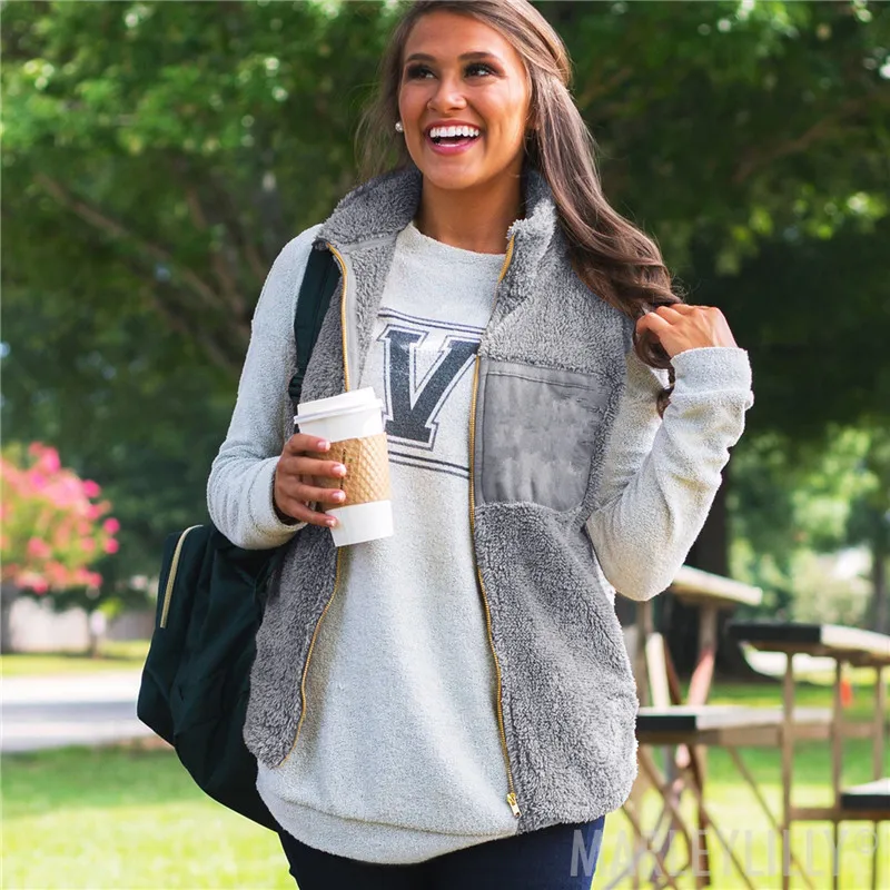 

Trendy Women clothes zipper sleeveless Turtle Neck Outerwear Tops Geometry cotton Winter Warm Vests one pieces