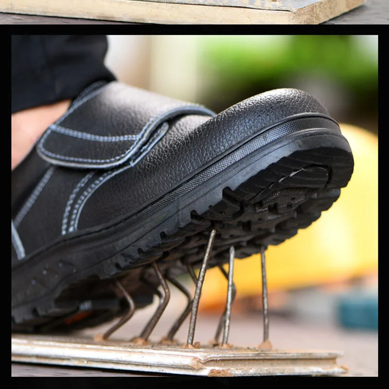 

Hohner Men Work Boots Steel Toe Outdoor Ventilation Wear-resisting Sneaks Puncture Proof Thick Safety Shoes Multiple Sizes Black