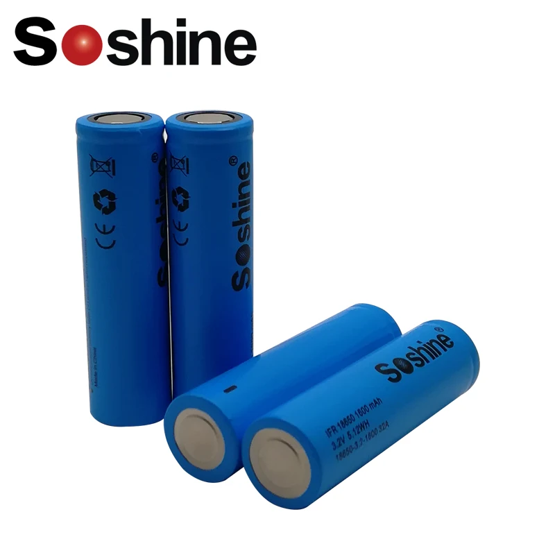 4 шт Soshine LiFePO4 18650 3,2 V 1500mAh аккумуляторная батарея с вкладкой