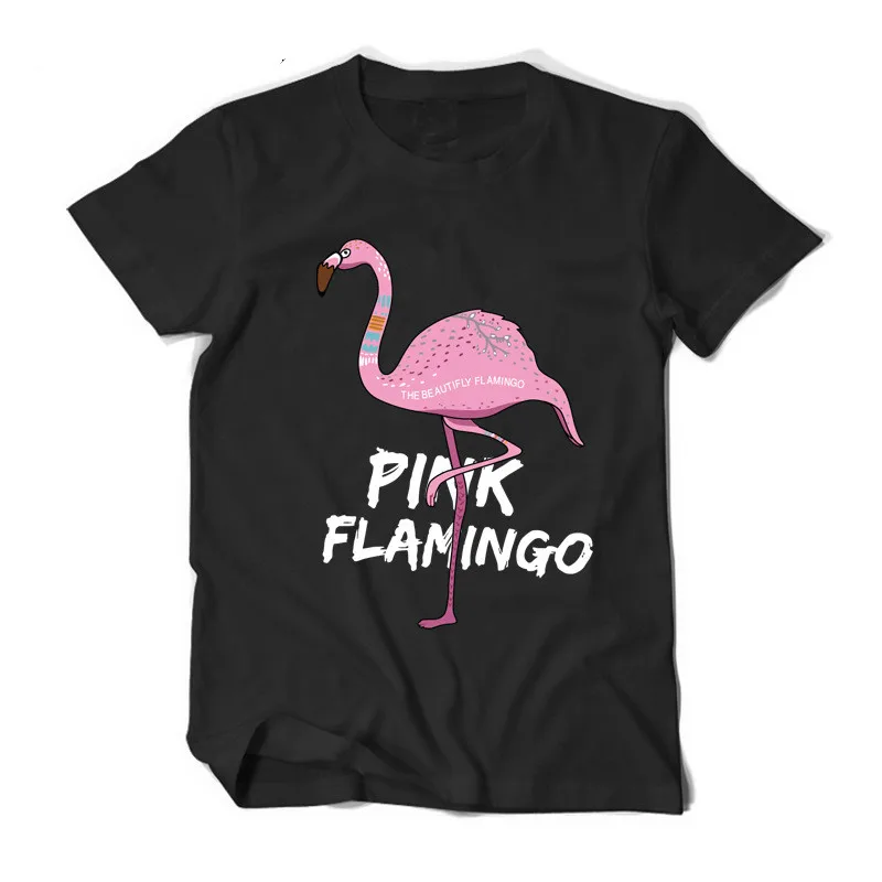 Liva Girl Summer Flamingos Print T shirt for Women Plus Size Female Tee