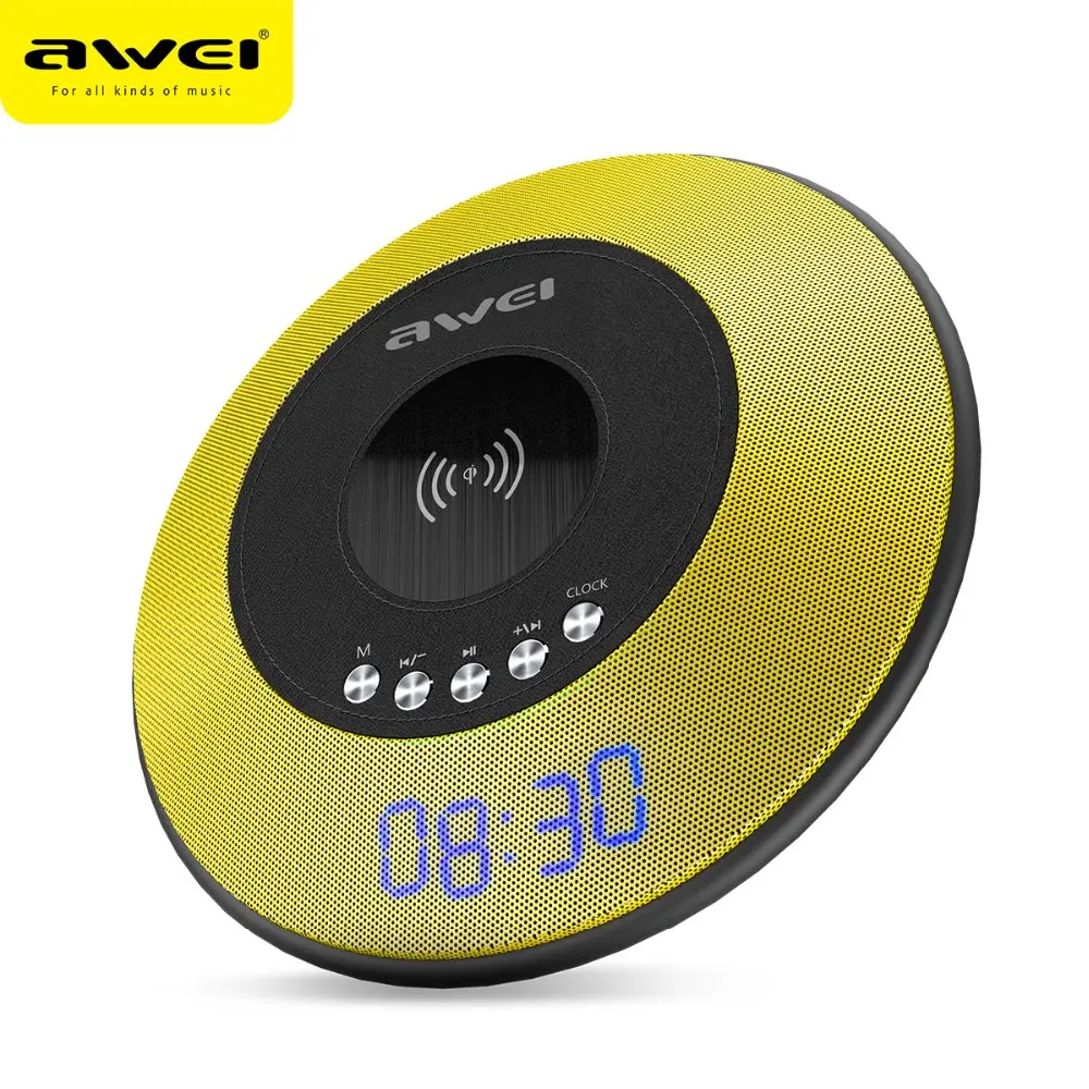 AWEI Y290 NFC быстрое Беспроводное зарядное устройство с беспроводным динамиком мини