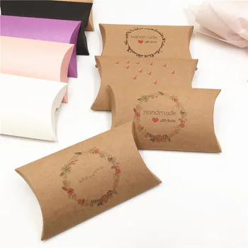 

New Arrival Pillow Box Craft Paper Handmade For You Favor Multiple Colors Food Jewelry Package Paper Pillow Box Cases 20Pcs/Lot