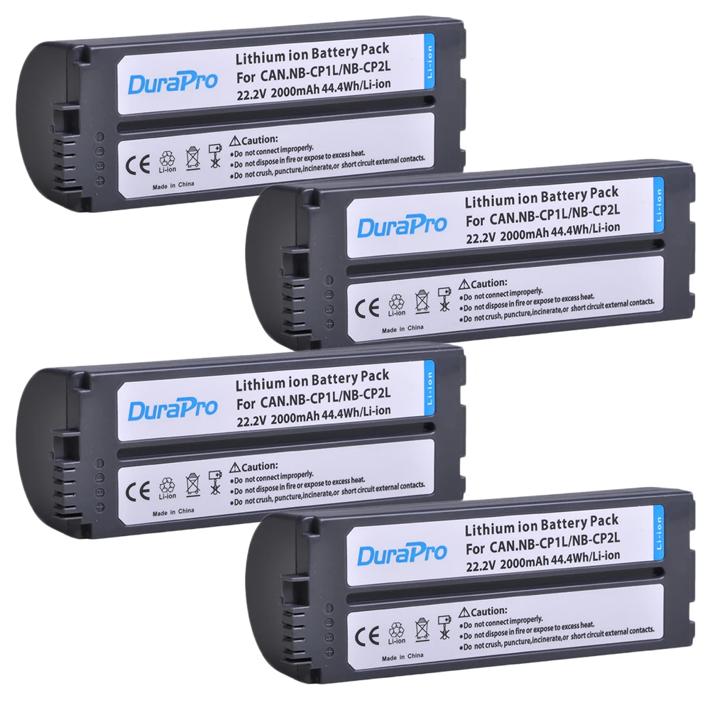 

DuraPro 4pcs 2000mAh NB-CP2L NB CP2L NB-CP1L Battery for Canon Photo Printers SELPHY CP800,CP900,CP910,CP1200,CP100,CP1300